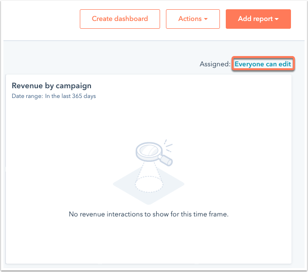 add report in dashboard screenshot