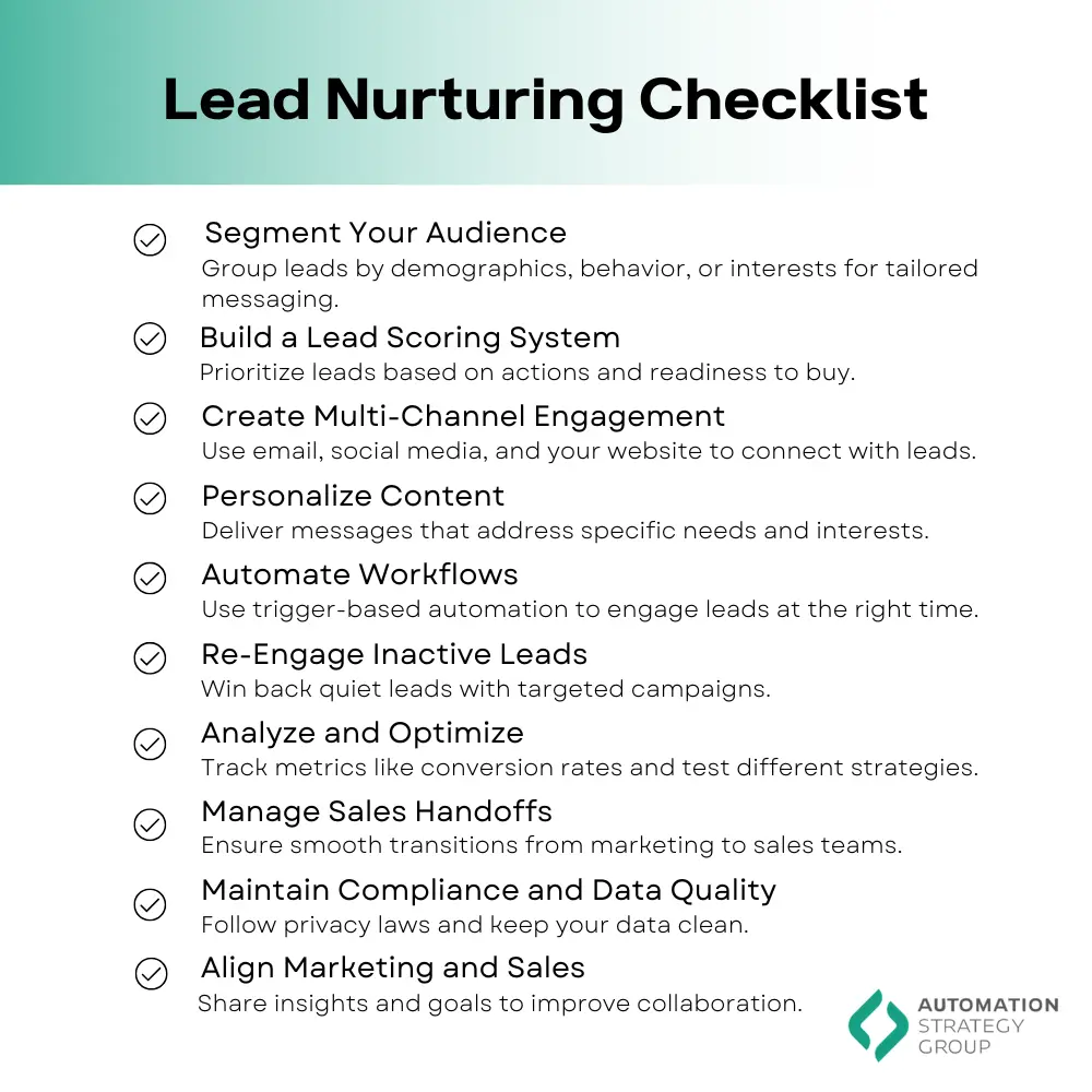 Lead Nurturing Checklist
