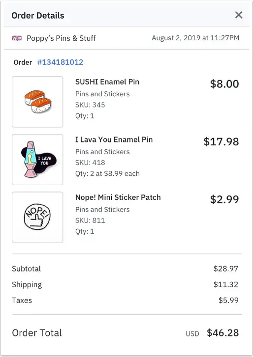 Order details-activecampaign